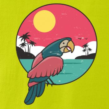 Papoušek v kruhu u moře