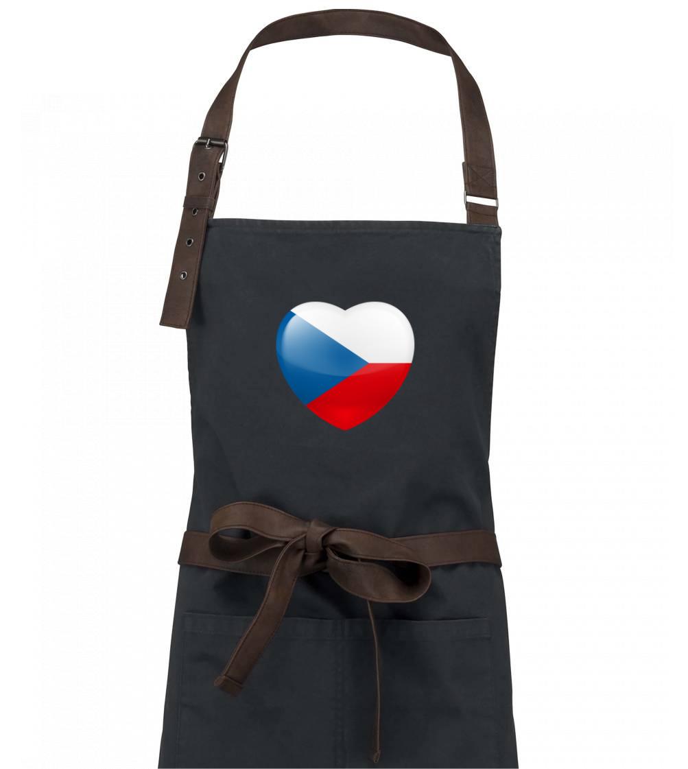 České srdce - vlajka - Zástěra Vintage