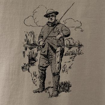 Kreslený rybář s úlovkem