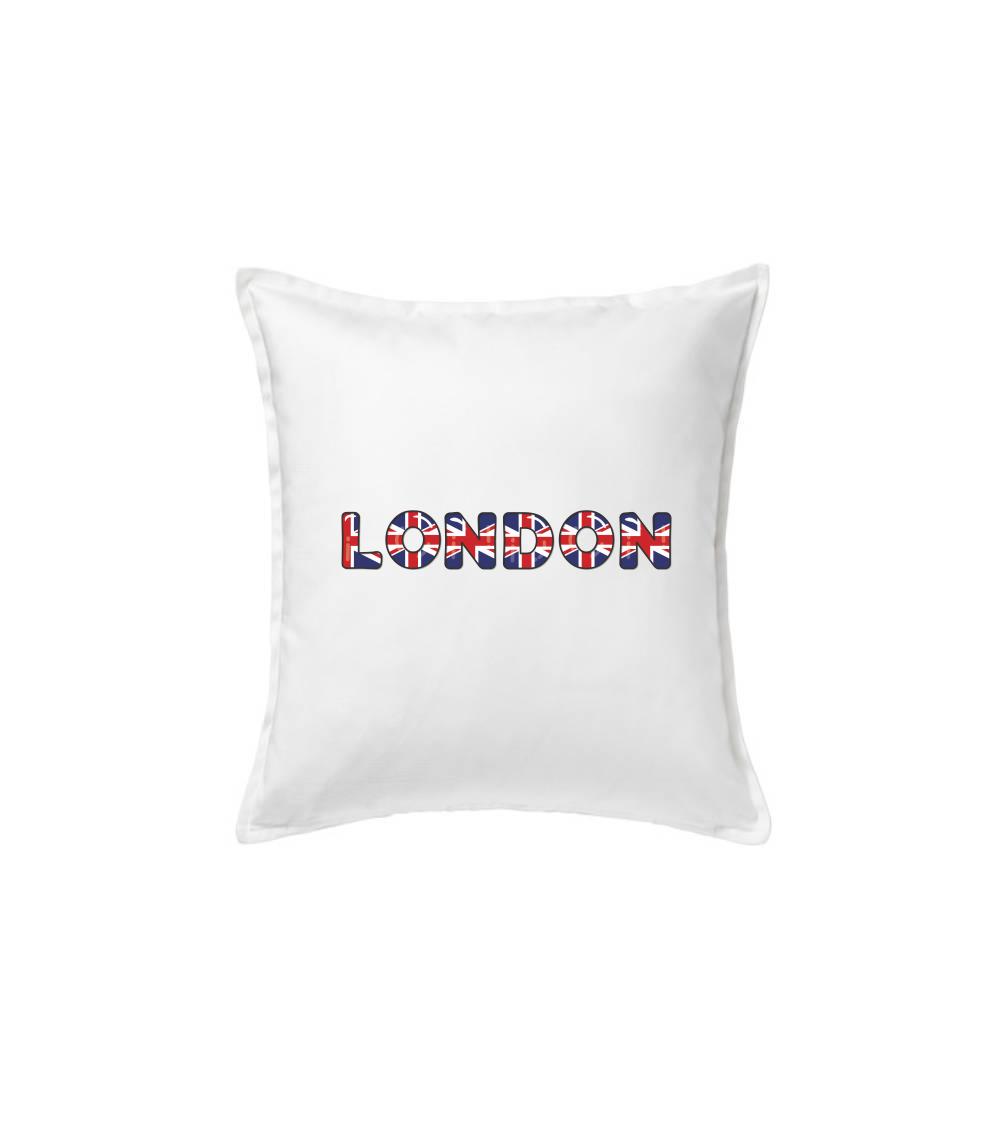 Napis London vlajka - Polštář 50x50