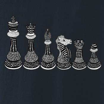 Šachové figurky v řadě - kreslené Šachové figurky v řadě - kreslené