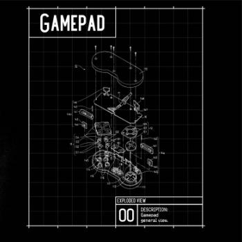 Nákres Gamepad rozebraný Nákres Gamepad rozebraný