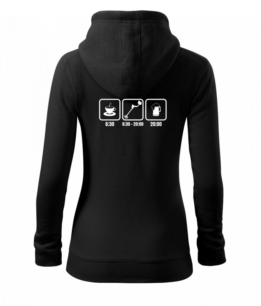 Káva detektor pivo - Dámská mikina trendy zipper s kapucí