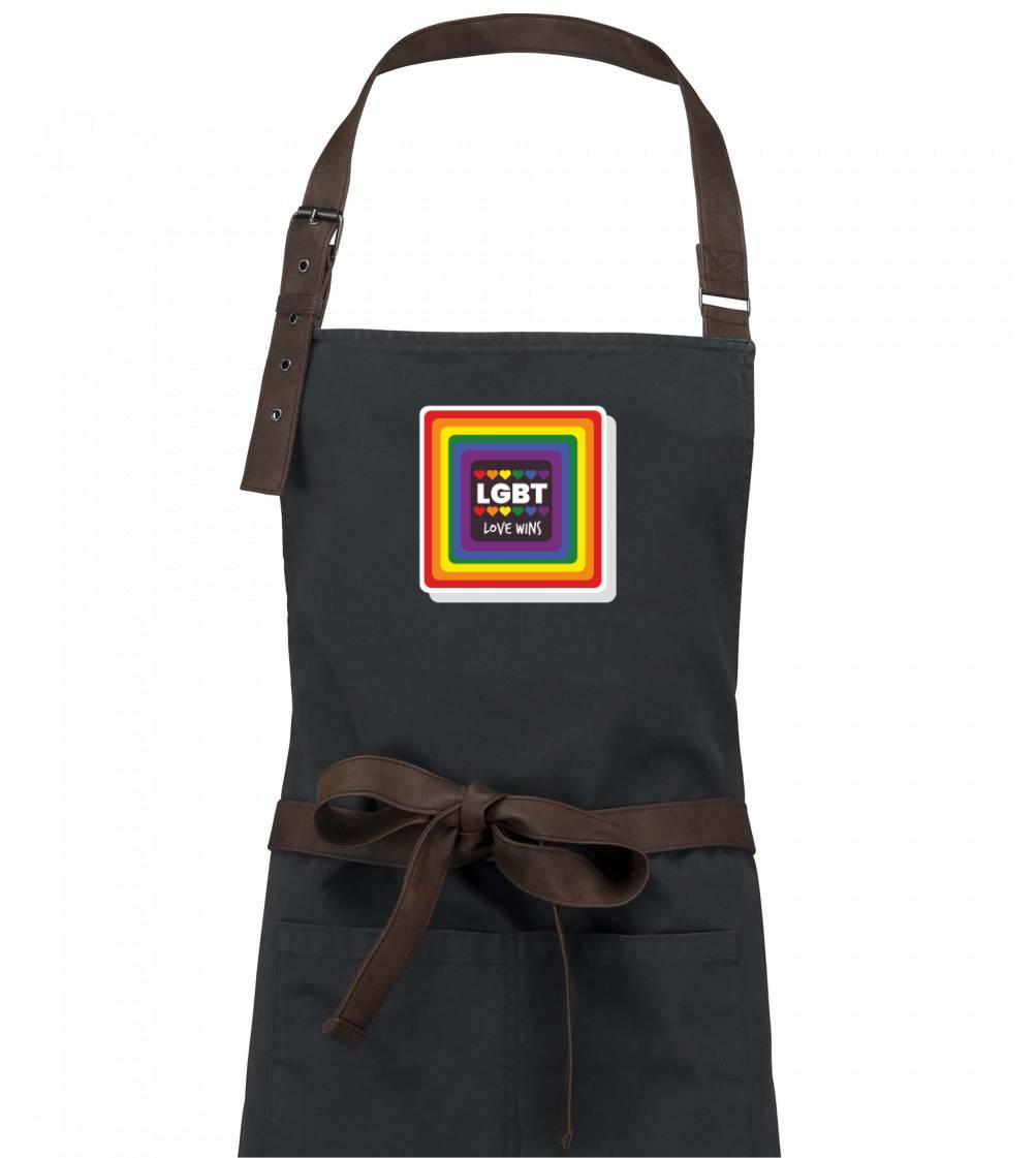 Love wins čtverec - Zástěra Vintage