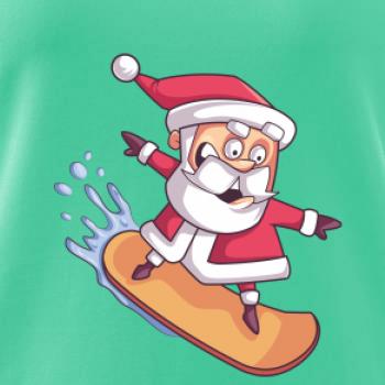 Santa jezdící na snowboardu