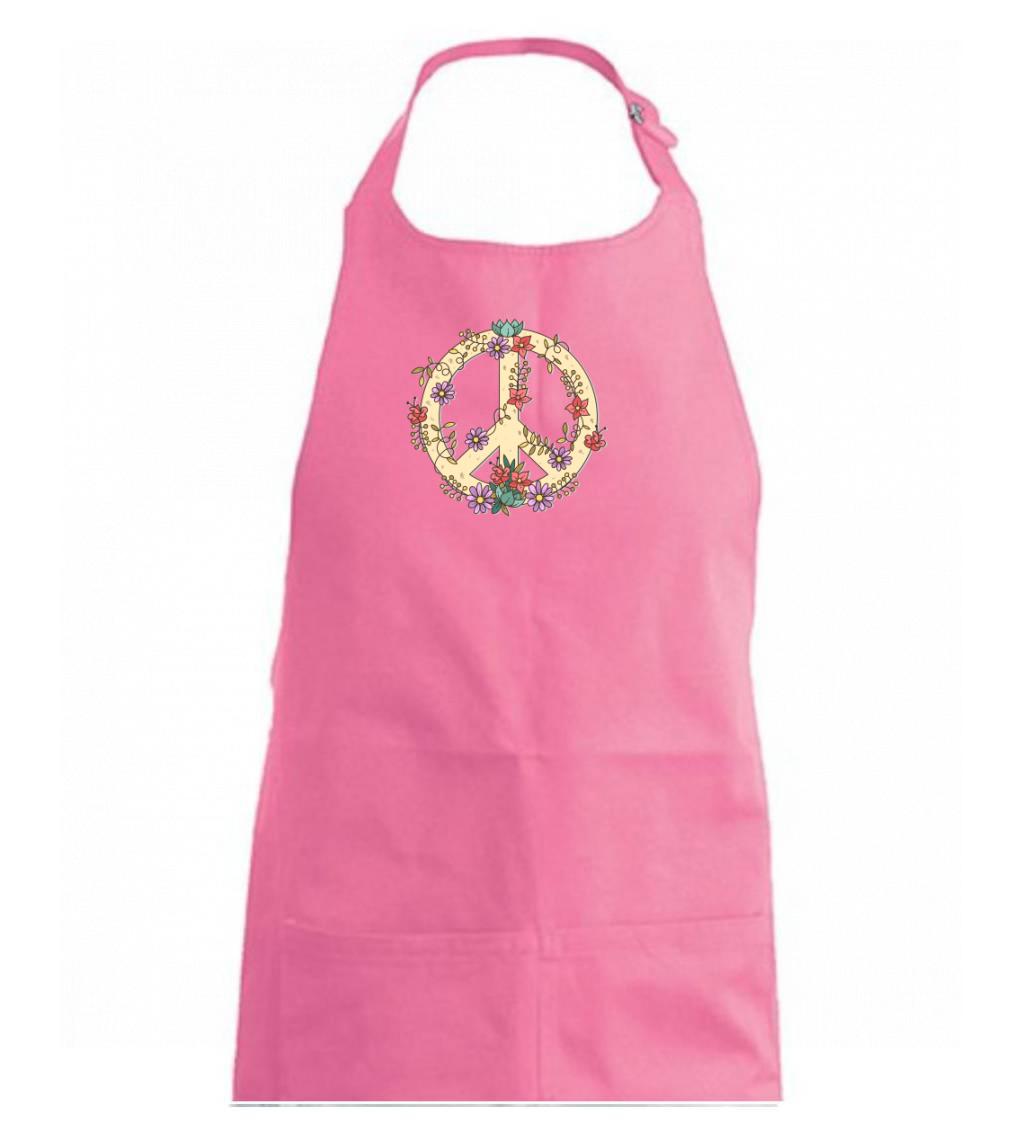 Peace symbol pískový - Zástěra na vaření