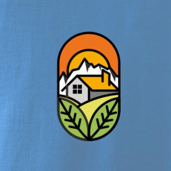 Chalupa při západu slunce