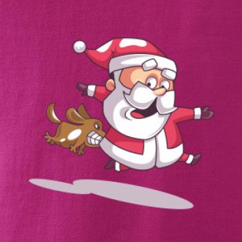 Santa se zakousnutým psem