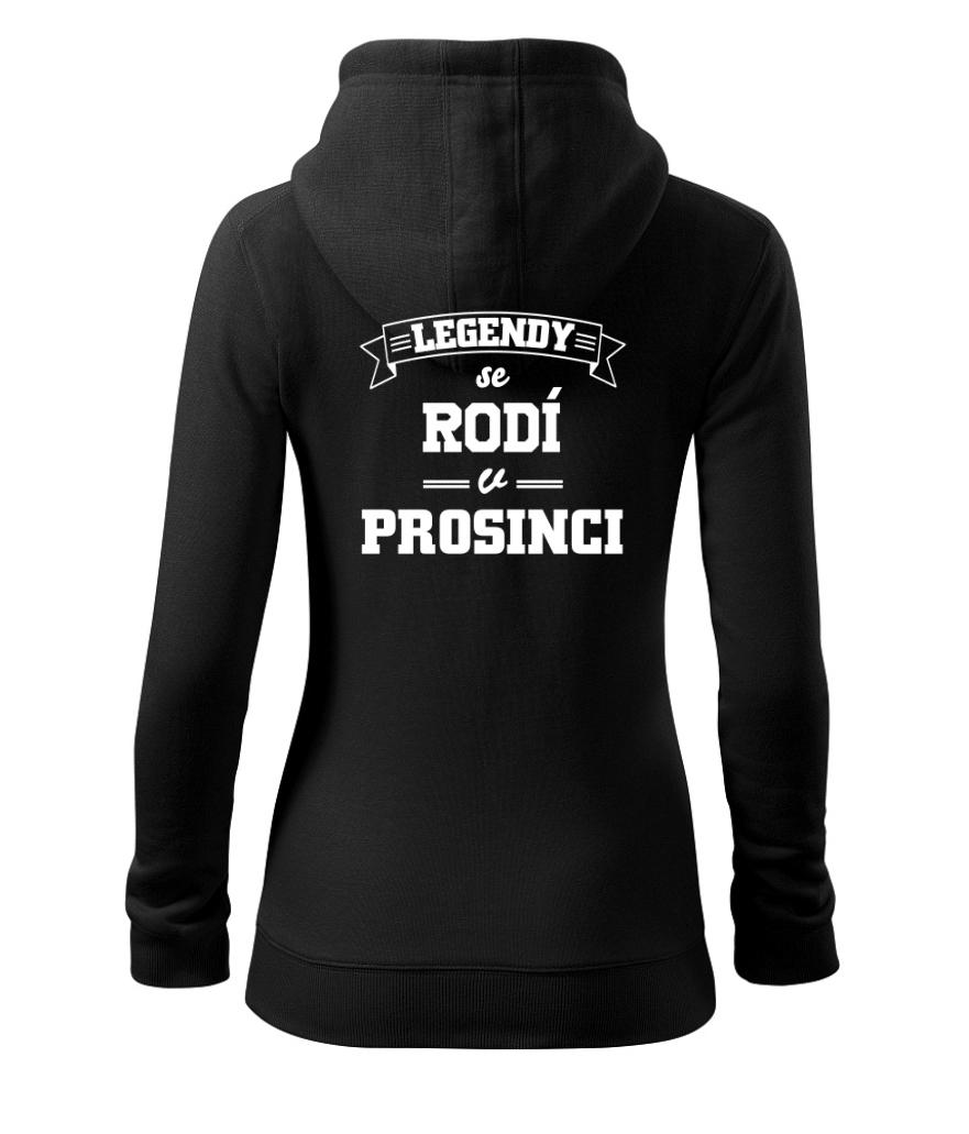 Legendy se rodí v prosinci - Dámská mikina trendy zipper s kapucí
