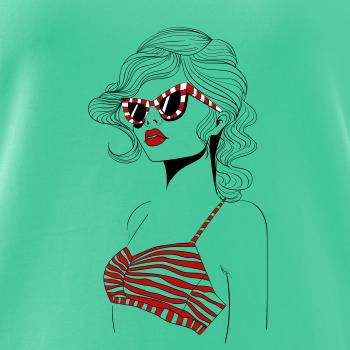 Dívka s červenými plavkami