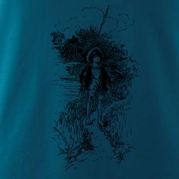 Kreslený kluk s prutem