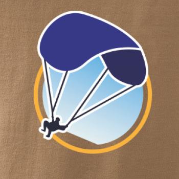 Paragliding modrý padák v kolečku