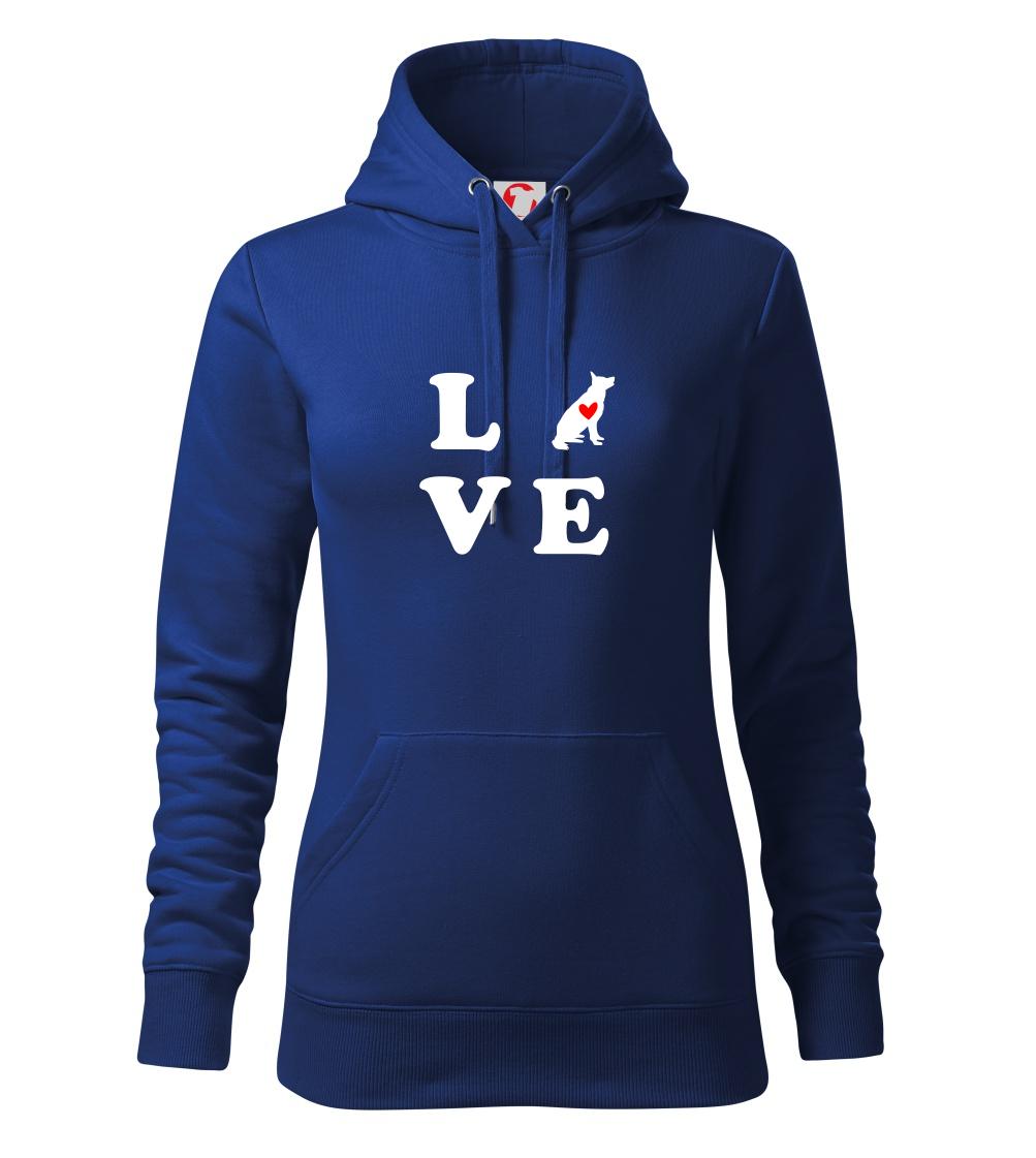 Německý ovčák love - Mikina dámská Cape s kapucí