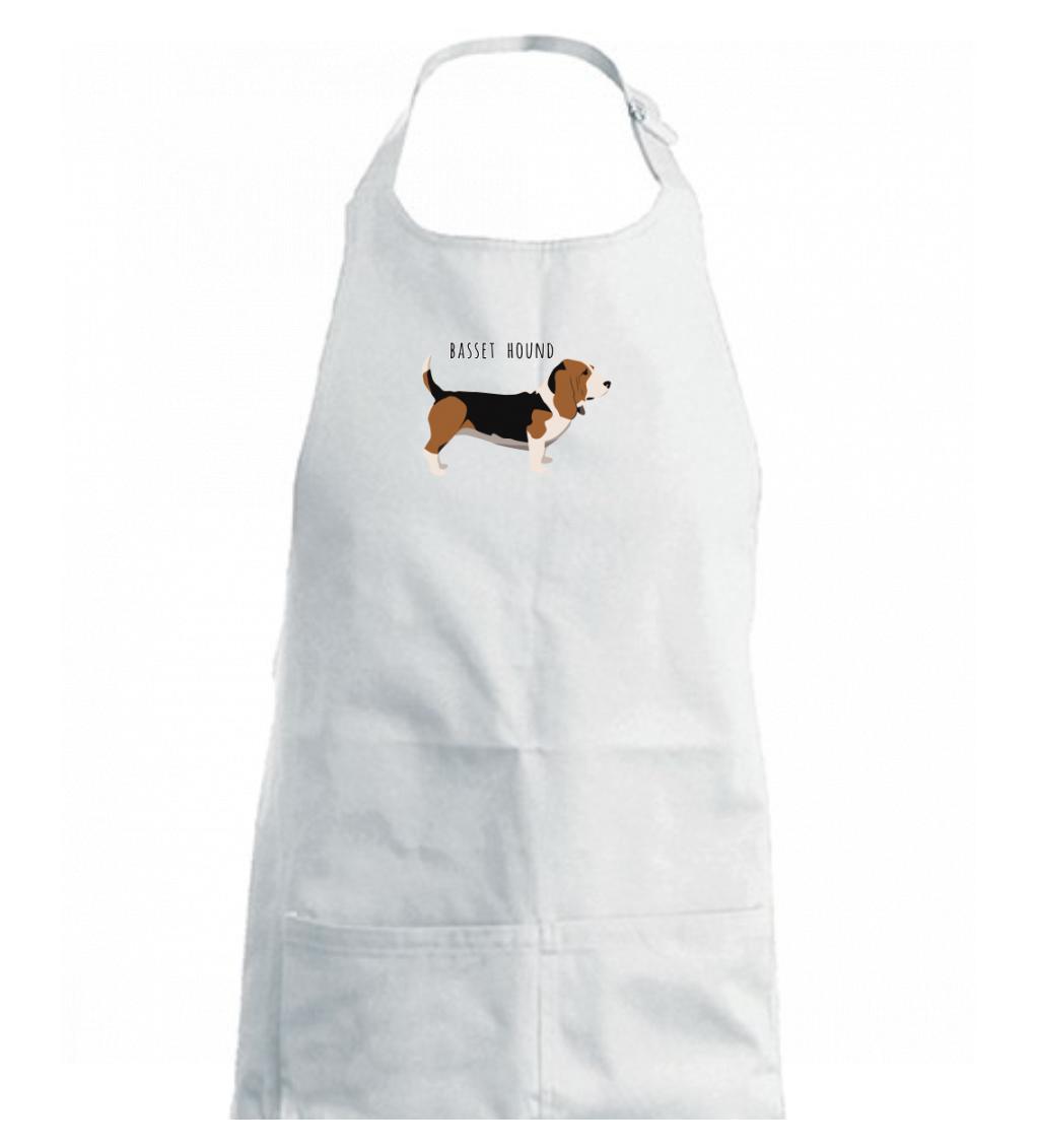 Basset hound pes s nápisem - Zástěra na vaření