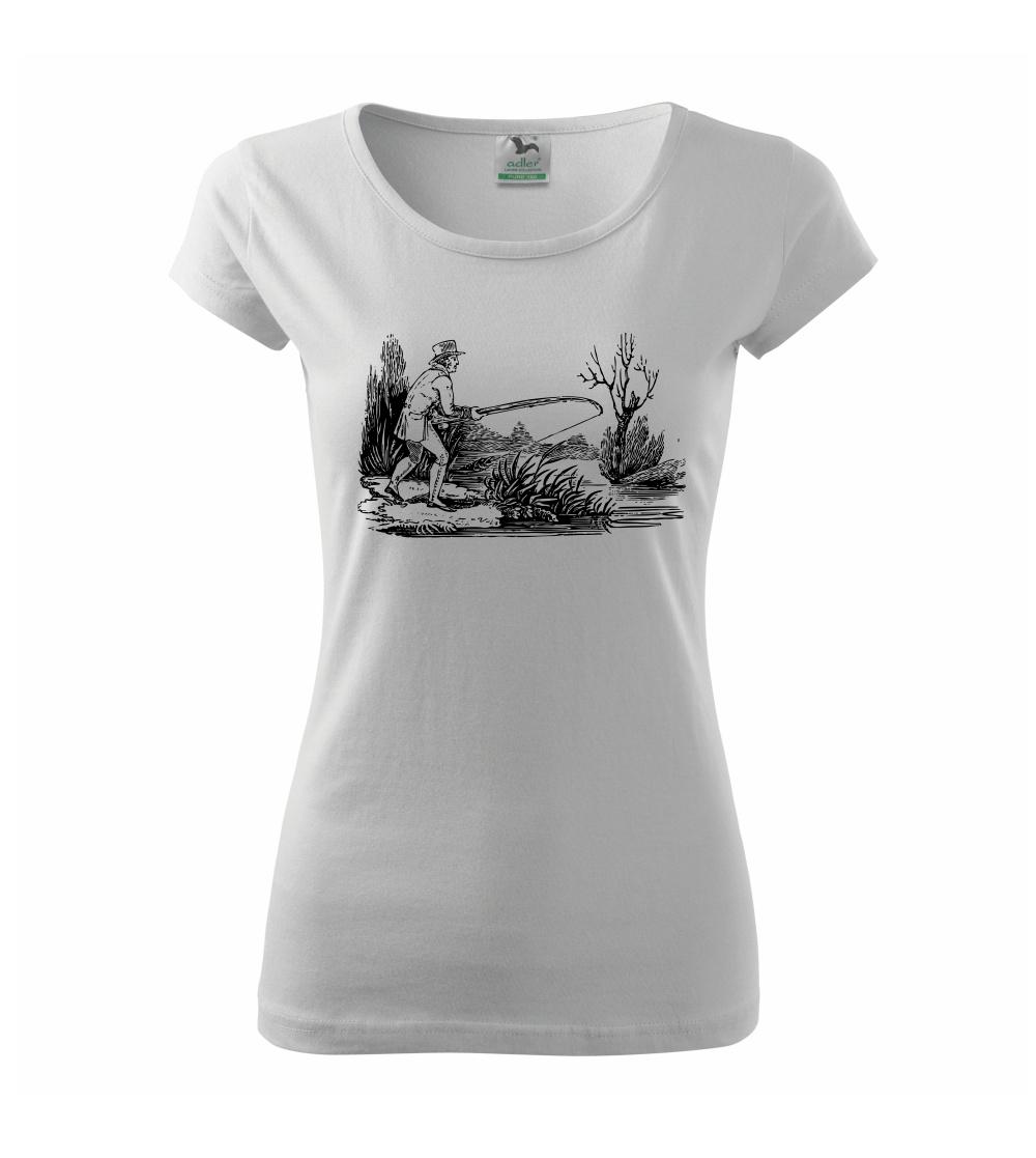 Kreslený rybář nahazující