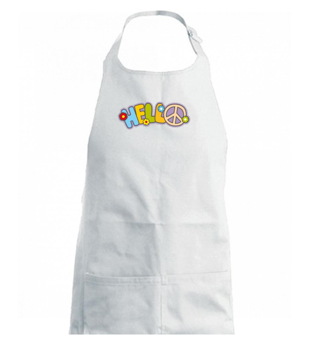 Hello hippie symbol - Dětská zástěra na vaření