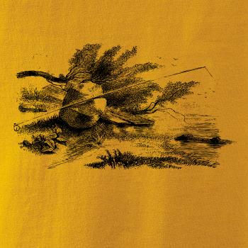 Kreslený prut opřený o kámen