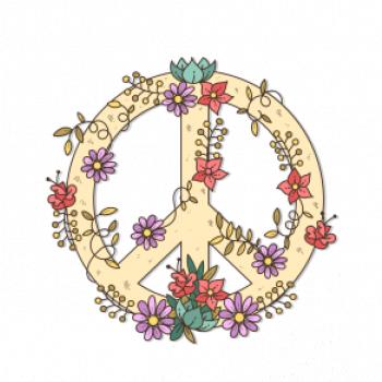 Peace symbol pískový
