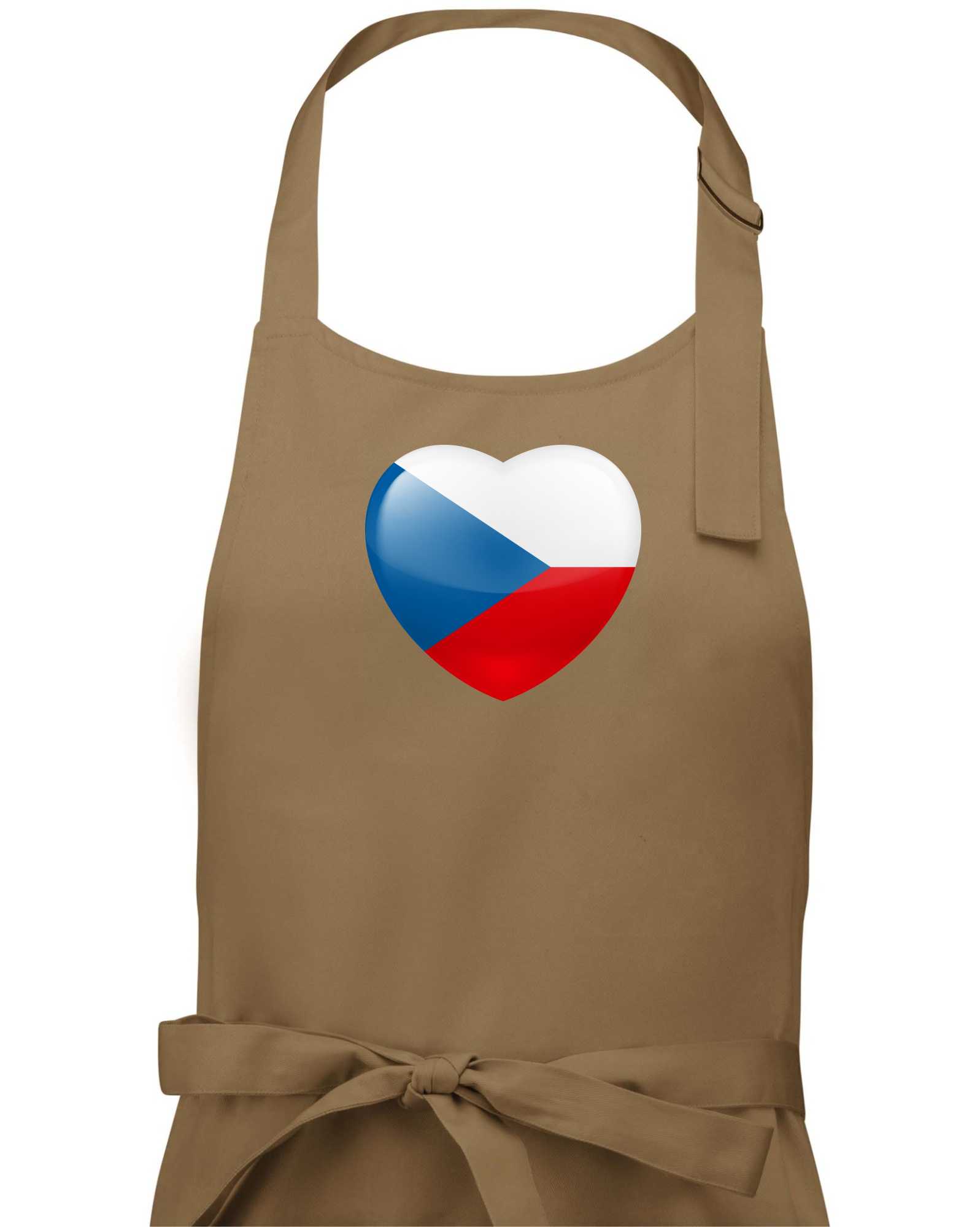 Česká vlajka srdce - Zástěra na vaření