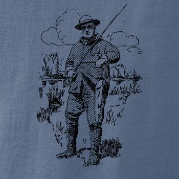 Kreslený rybář s úlovkem