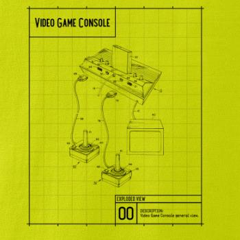 Nákres video game console s joystickem