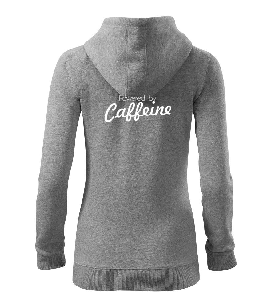 Powered by Caffeine - Dámská mikina trendy zipper s kapucí