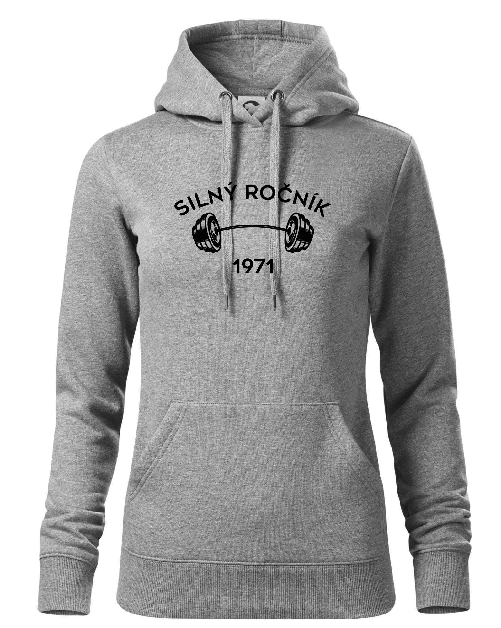 Silný ročník - Letopočet 1971 - Mikina dámská Cape s kapucí