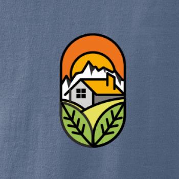 Chalupa při západu slunce