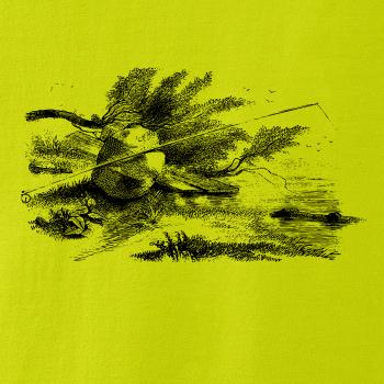 Kreslený prut opřený o kámen