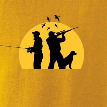 Lovec při západu slunce