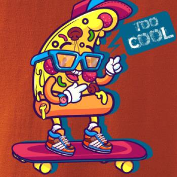 Pizza slice with skateboard