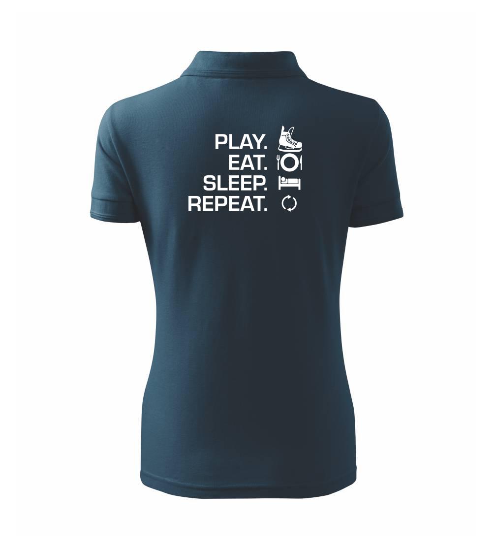 Play Eat Sleep Repeat hokej - Polokošile dámská Pique Polo