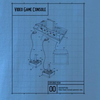 Nákres video game console s joystickem