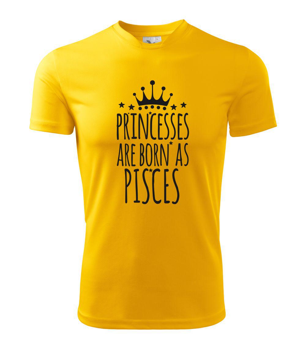 Princesses are born as Pisces - Ryby - Dětské triko Fantasy sportovní (dresovina)