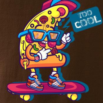 Pizza slice with skateboard