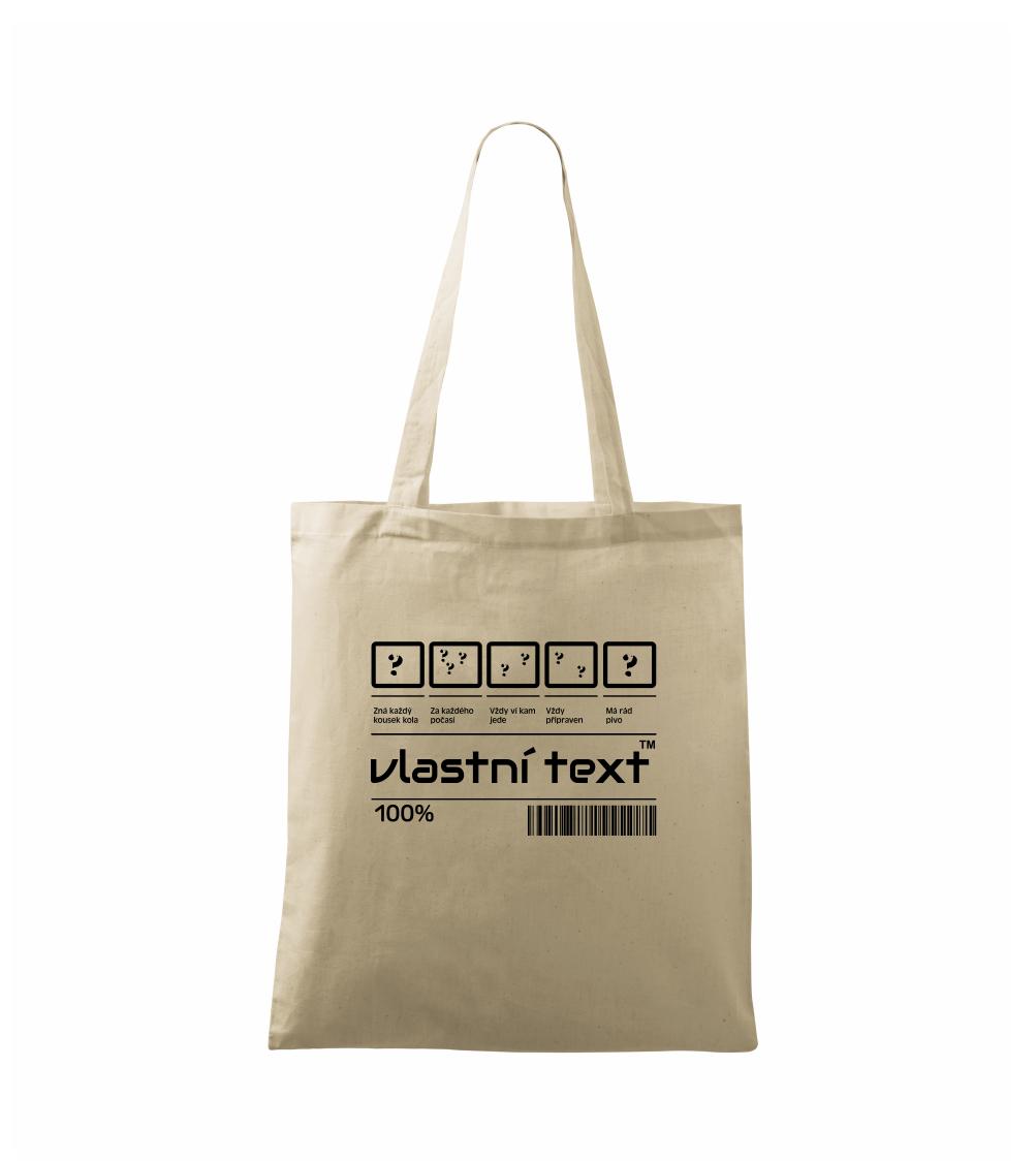 Čárový kód - Vlastní text - Taška malá