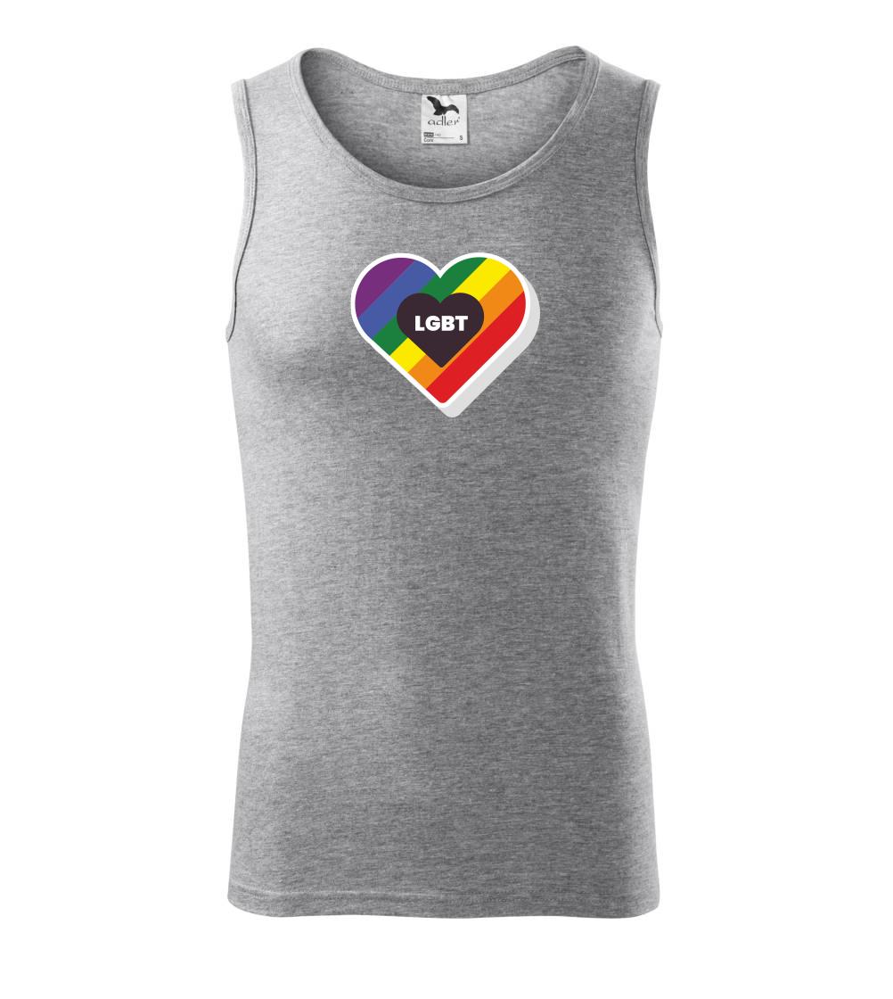 LGBT srdce duhové - Tílko pánské Core