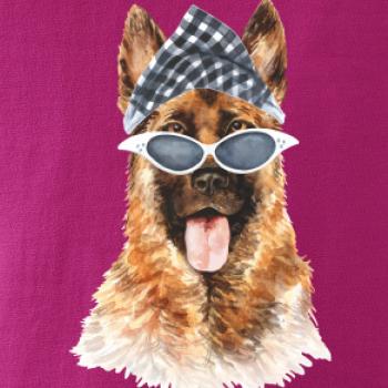 German shepherd se šátkem