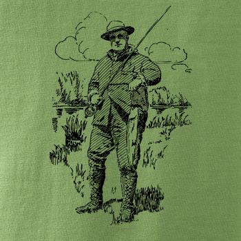 Kreslený rybář s úlovkem