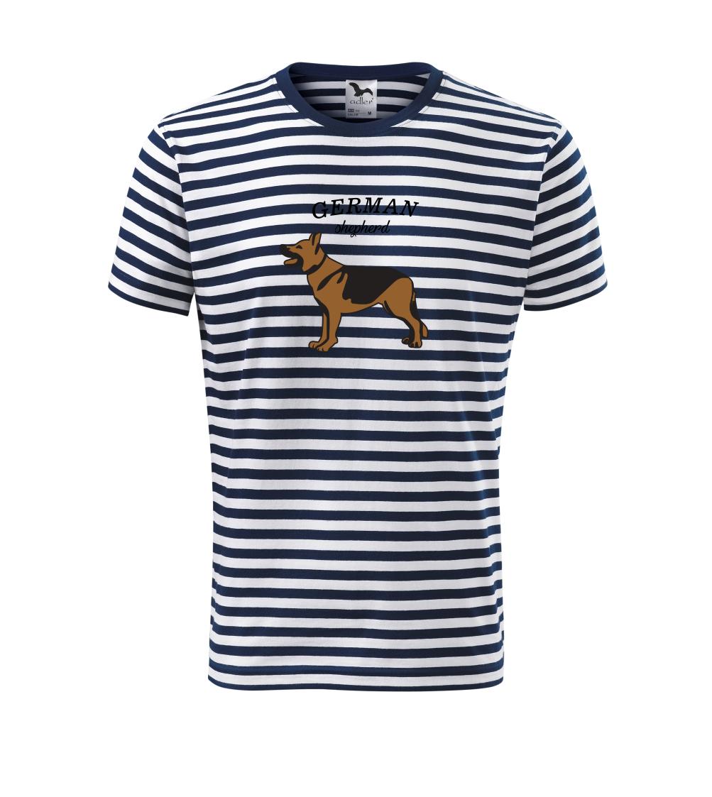 Německý ovčák - hnědý s nápisem - Unisex triko na vodu