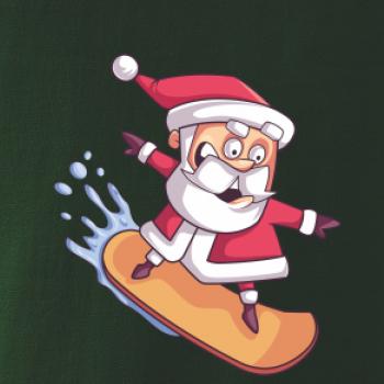 Santa jezdící na snowboardu