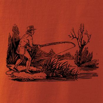 Kreslený rybář nahazující