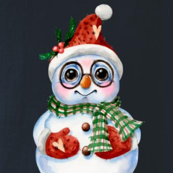 Sněhulák kreslený s brýlemi