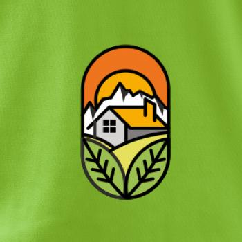 Chalupa při západu slunce