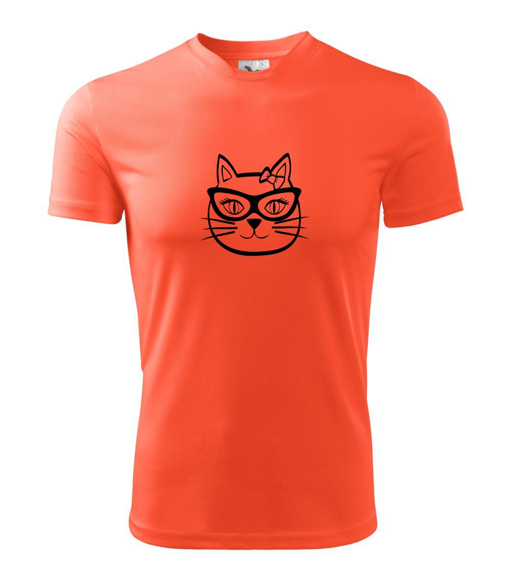 Kočičí holka s brýlemi - Dětské triko Fantasy sportovní (dresovina)
