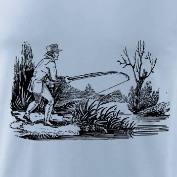 Kreslený rybář nahazující