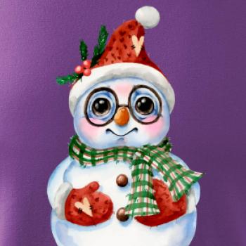 Sněhulák kreslený s brýlemi