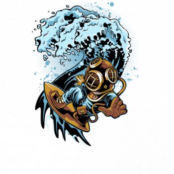 Surfující potápěč