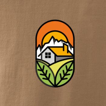 Chalupa při západu slunce