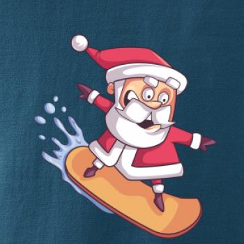 Santa jezdící na snowboardu